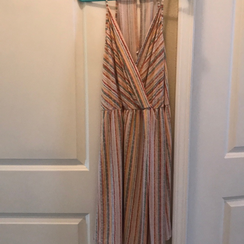 Colorful faux wrap dress